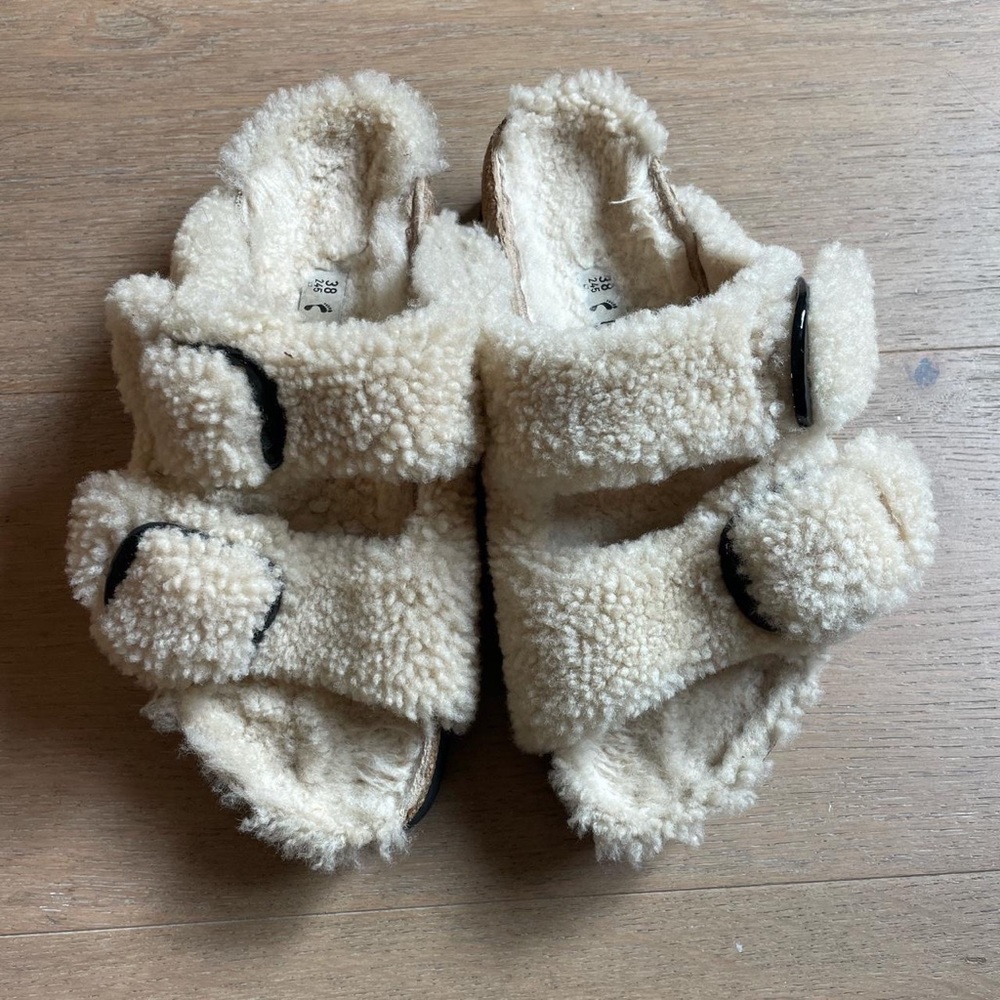 Birkenstock shearling Arizona sandals